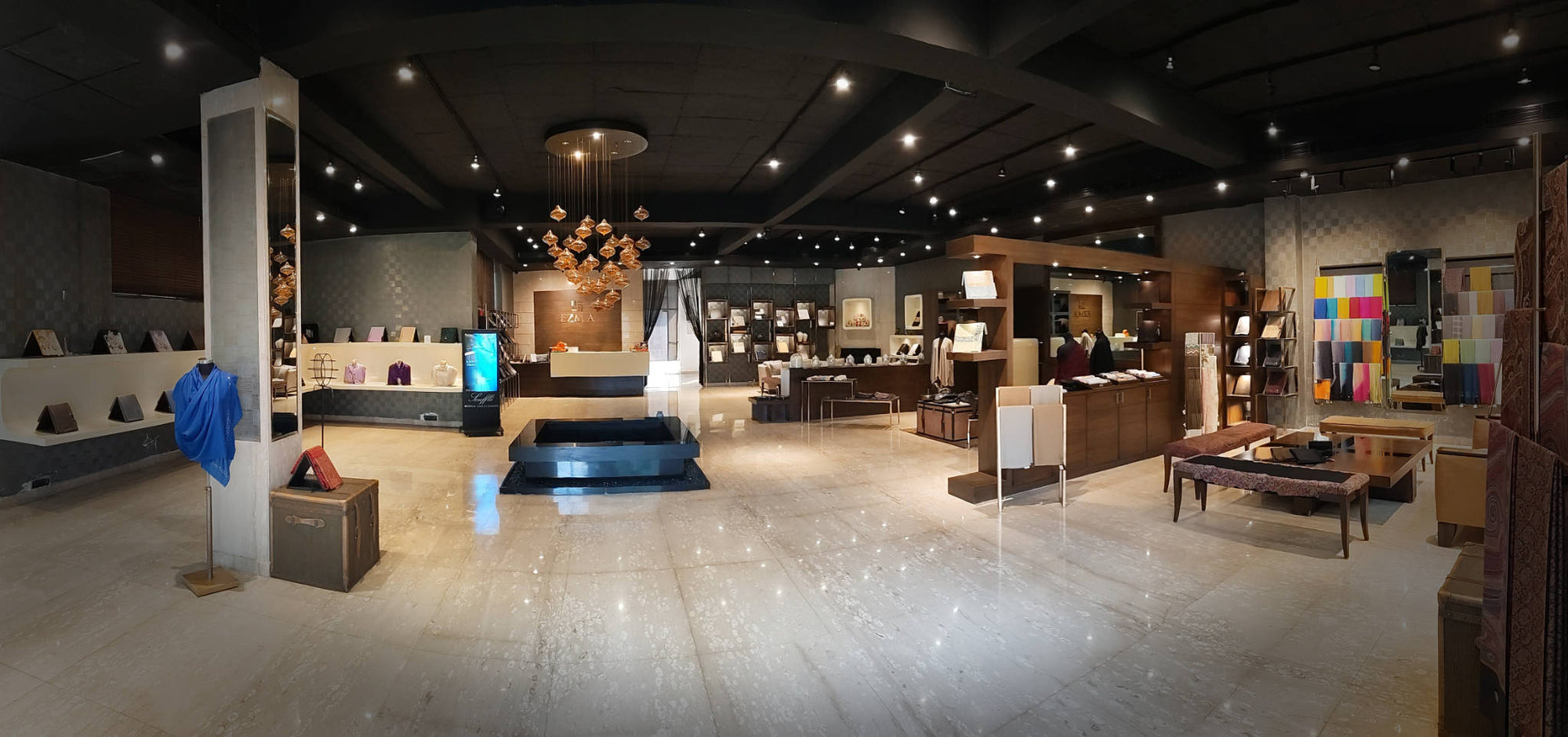 Modern interior design showroom with furniture and decor items at Ezma Experience Centre also known as Ezma Lounge